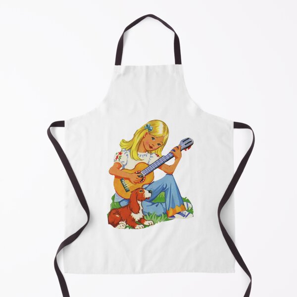 Item preview, Retro 70s Little Girl Playing Guitar and Dog Kidcore designed and sold by The Sticker Bureau.