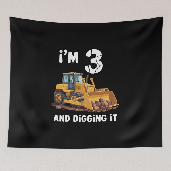 Item preview, I'm 3 and Digging It 3rd Birthday Boy Construction Excavator designed and sold by imsamaharem.