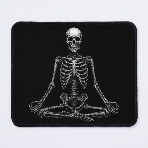 Item preview, Meditating Skeleton – Yoga Bones Distressed Grunge Art designed and sold by Mortisigil.