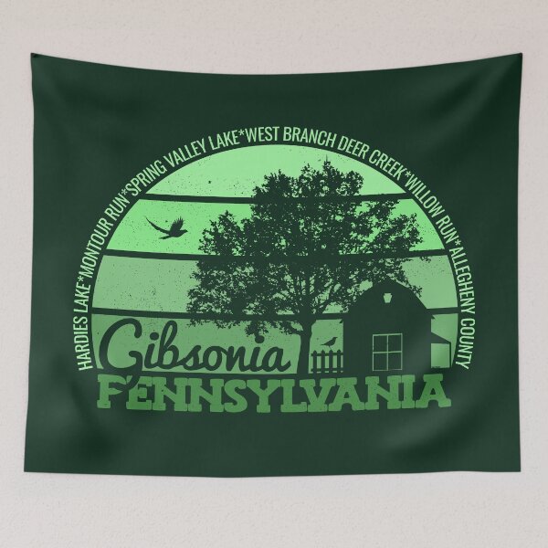 Item preview, Gibsonia Pennsylvania Sunset Retro Vintage Local Pride Logo designed and sold by CRHPOD20.