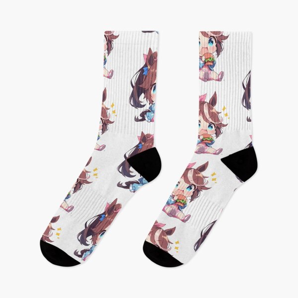 Item preview, Tokai Teio Uma Musume Pretty Derby Anime Girl Chibi Kawaii Burger Excited Cute Moment designed and sold by mildaclairmo.