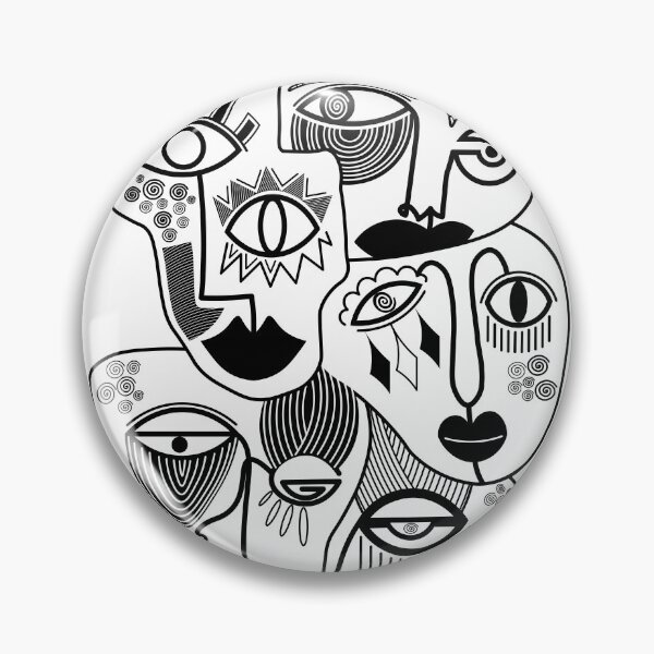 Item preview, Doodle abstract faces designed and sold by EEJimenez.
