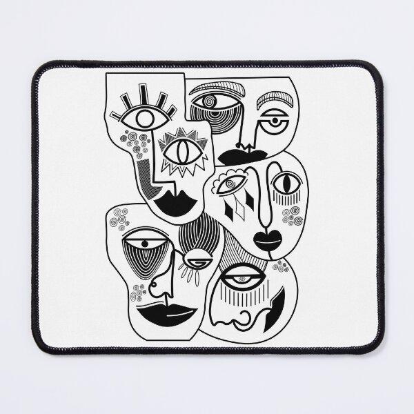 Item preview, Doodle abstract faces designed and sold by EEJimenez.