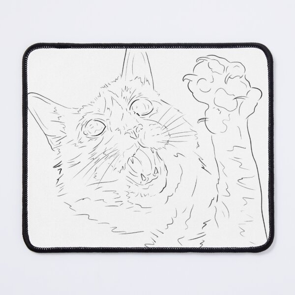 Item preview, Swatting cat line art designed and sold by theartsyeq_art.