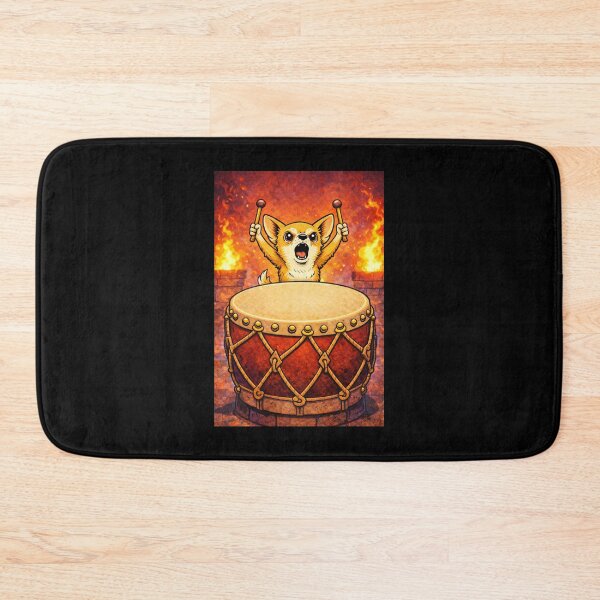Item preview, Chihuahua Medieval Dogs – War Drum Herald – Gift for Chihuahua Lovers • Retro Fantasy Illustration • Vintage Halftone designed and sold by JacobKAurumhead.