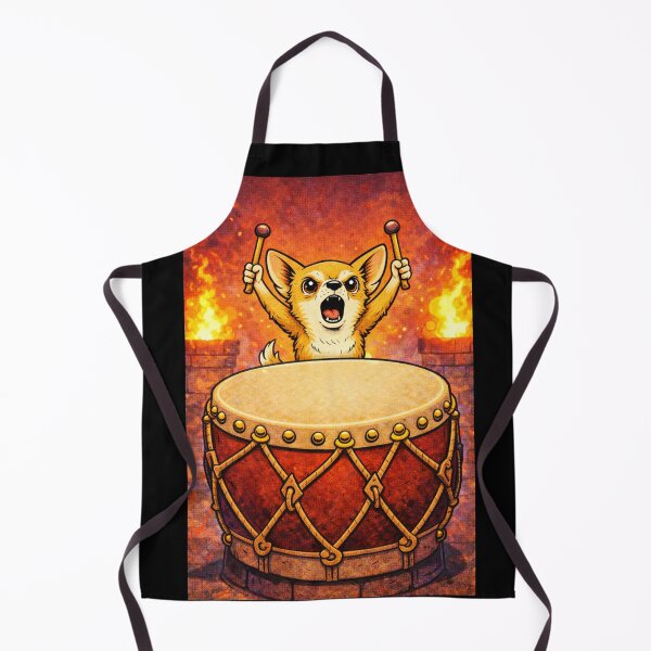Item preview, Chihuahua Medieval Dogs – War Drum Herald – Gift for Chihuahua Lovers • Retro Fantasy Illustration • Vintage Halftone designed and sold by JacobKAurumhead.