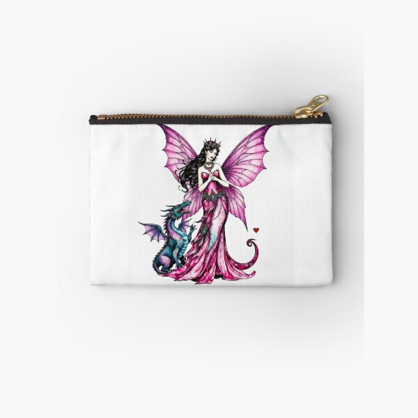 Item preview, Gothic Dragon Fairy Queen | Pink Wings Dark Romance Fantasy Watercolor designed and sold by FaerieFusion.