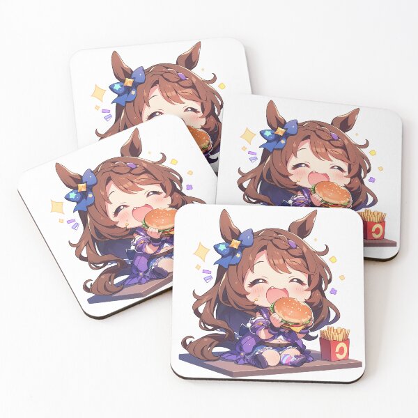 Item preview, Super Creek Uma Musume Pretty Derby Anime Girl Chibi Kawaii Burger Joy Sparkle Moment designed and sold by mildaclairmo.