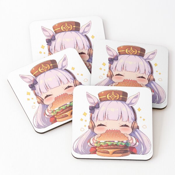 Item preview, Gold Ship Uma Musume Pretty Derby Anime Girl Chibi Kawaii Burger Fun Energetic Moment designed and sold by mildaclairmo.