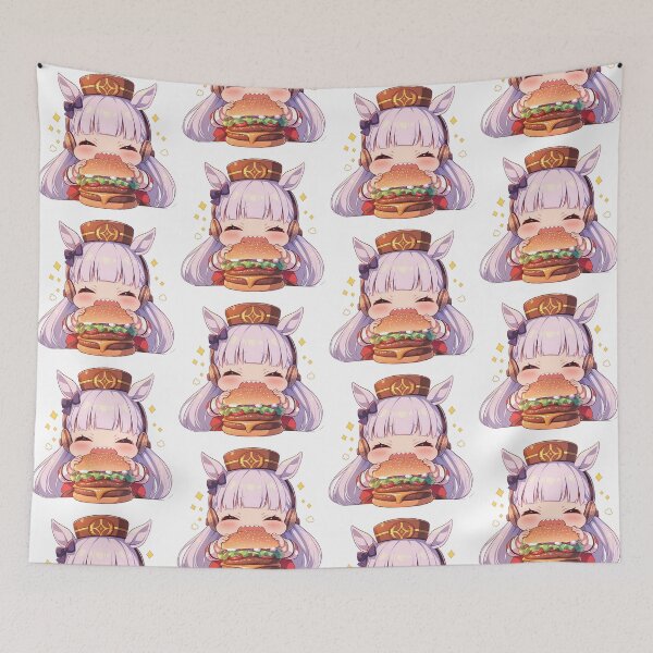 Item preview, Gold Ship Uma Musume Pretty Derby Anime Girl Chibi Kawaii Burger Fun Energetic Moment designed and sold by mildaclairmo.