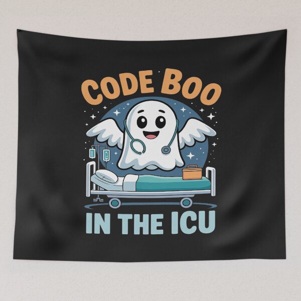 Item preview, Code Boo in the ICU Halloween Design for Intensive Care Unit designed and sold by LegendsArt75.