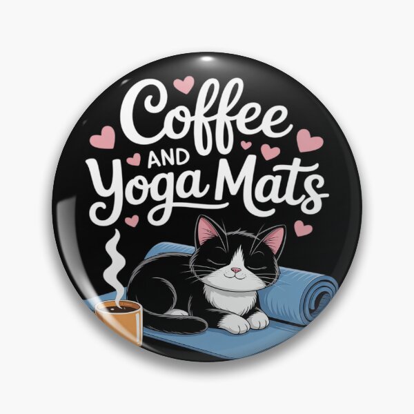 Item preview, Coffee Cats And Yoga Mats - Funny Cats And Yoga Lover designed and sold by LegendsArt75.