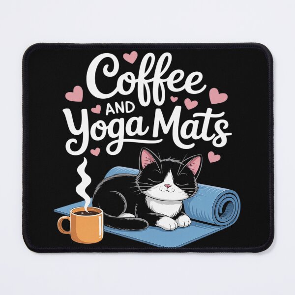 Item preview, Coffee Cats And Yoga Mats - Funny Cats And Yoga Lover designed and sold by LegendsArt75.
