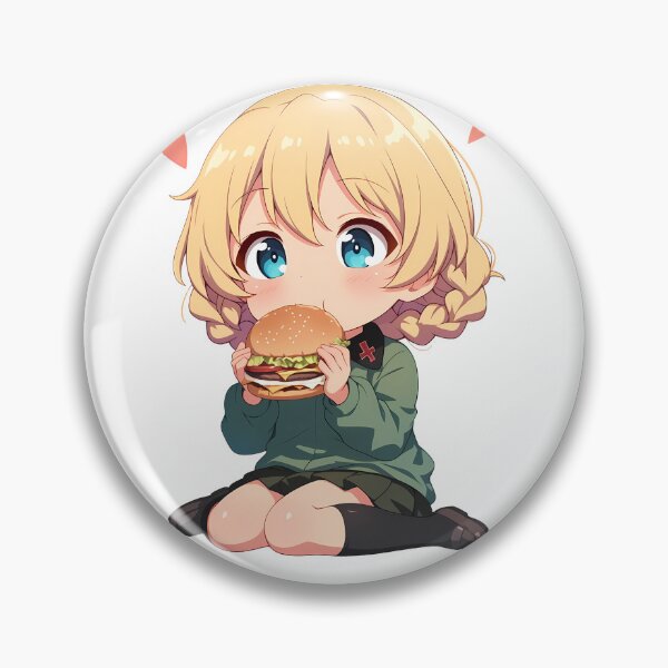 Aperçu de l'œuvre Darjeeling Girls Und Panzer Anime Chibi Kawaii Burger Cute Waifu Tea Charm créée et vendue par mildaclairmo.