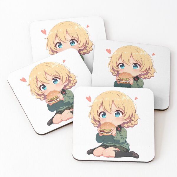 Item preview, Darjeeling Girls Und Panzer Anime Chibi Kawaii Burger Cute Waifu Tea Charm designed and sold by mildaclairmo.