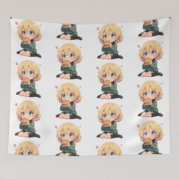 Item preview, Darjeeling Girls Und Panzer Anime Chibi Kawaii Burger Cute Waifu Tea Charm designed and sold by mildaclairmo.