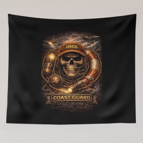 Item preview, SVT Coast Guard Skull | First Responder & Military Maritime Tribute Art designed and sold by SEVERTREND APPAREL .