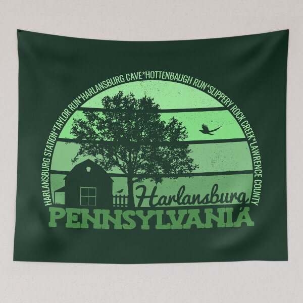 Item preview, Harlansburg Pennsylvania Sunset Retro Vintage Local Pride Logo designed and sold by CRHPOD20.