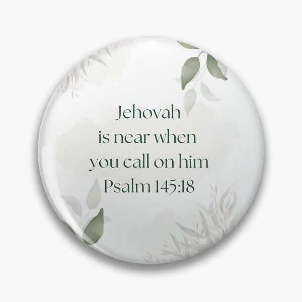 Item preview, Jehovah is near when you call on him - Ps 145:18 – Green Watercolor Leaves designed and sold by GiftableGems.