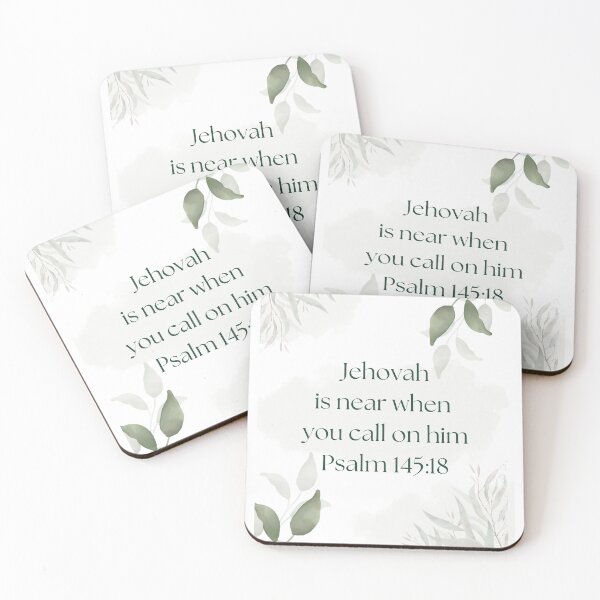 Item preview, Jehovah is near when you call on him - Ps 145:18 – Green Watercolor Leaves designed and sold by GiftableGems.