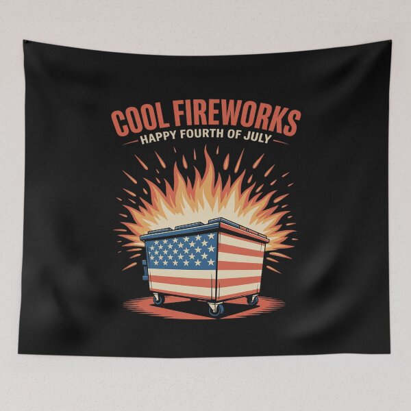 Item preview, Cool Fireworks Happy Fourth Of July Funny Dumpster Fire designed and sold by JessicaWalshdf.