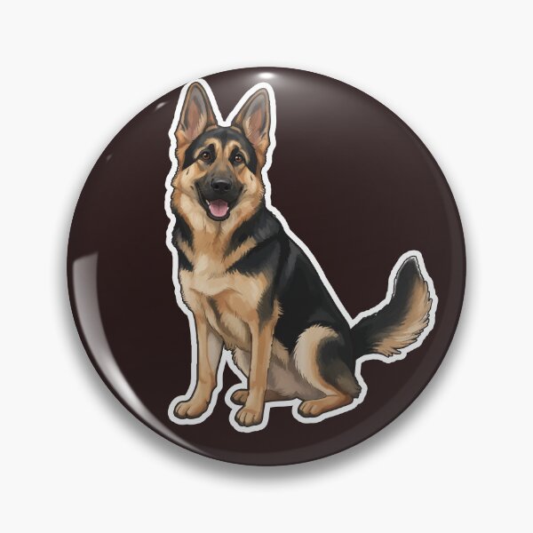 Item preview, German Shepherd Dog Illustration – Berger Allemand Loyal | Dog Lover Art designed and sold by FrancophileFun.