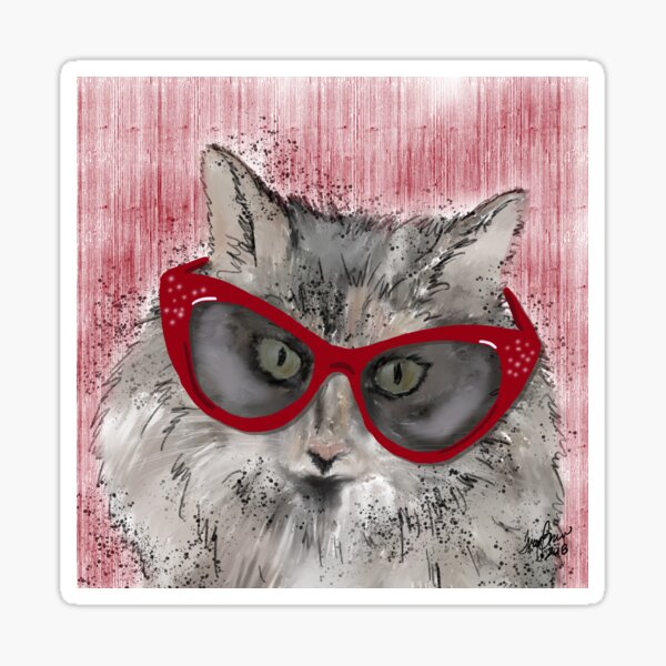 Cat eyes in cat-eyes Sticker