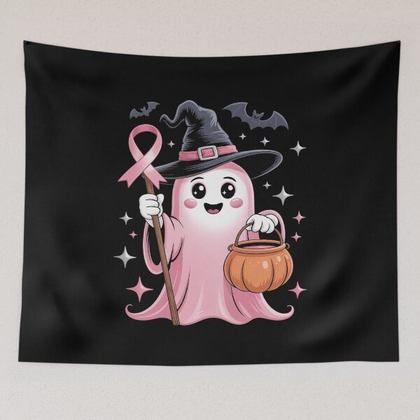 Item preview, in October We Wear Pink Boo Ghost Breast Cancer Awareness designed and sold by Slwankol.