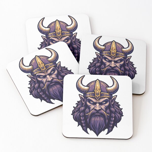 Item preview, Viking Gold Purple Iconic Sports Helmets Mascots Design designed and sold by ART ATTACK ZONE.