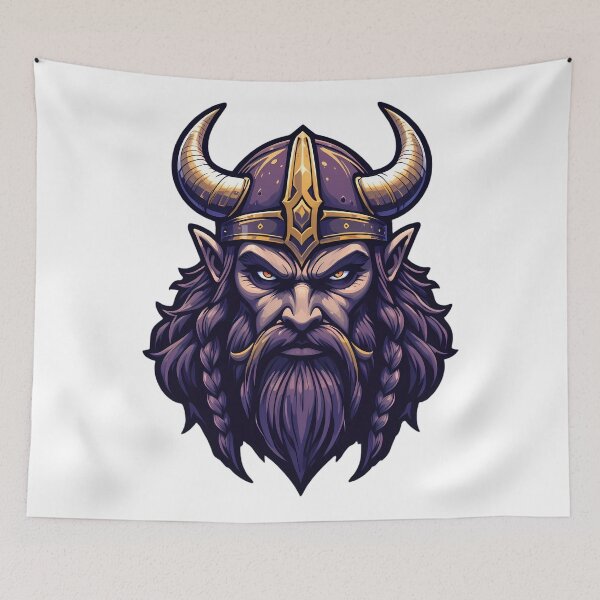 Item preview, Viking Gold Purple Iconic Sports Helmets Mascots Design designed and sold by ART ATTACK ZONE.