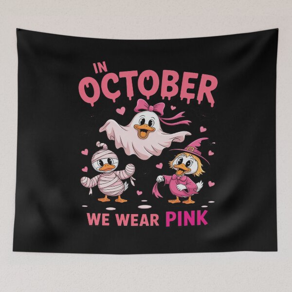 Item preview, in October We Wear Pink Ghost Goose Breast Cancer Awareness designed and sold by Slwankol.