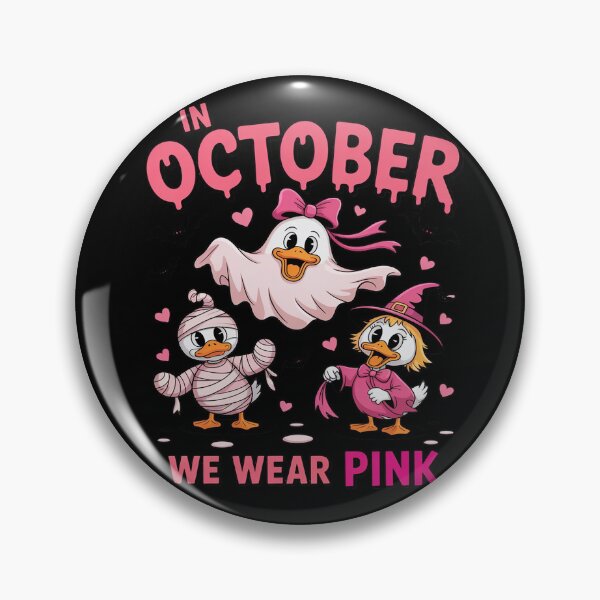 Item preview, in October We Wear Pink Ghost Goose Breast Cancer Awareness designed and sold by Slwankol.