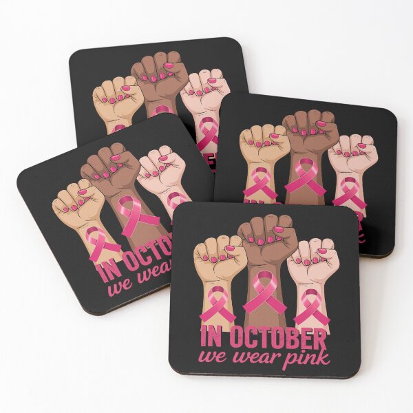 Item preview, in October We Wear Pink Raised Fists Breast Cancer Awareness designed and sold by Slwankol.