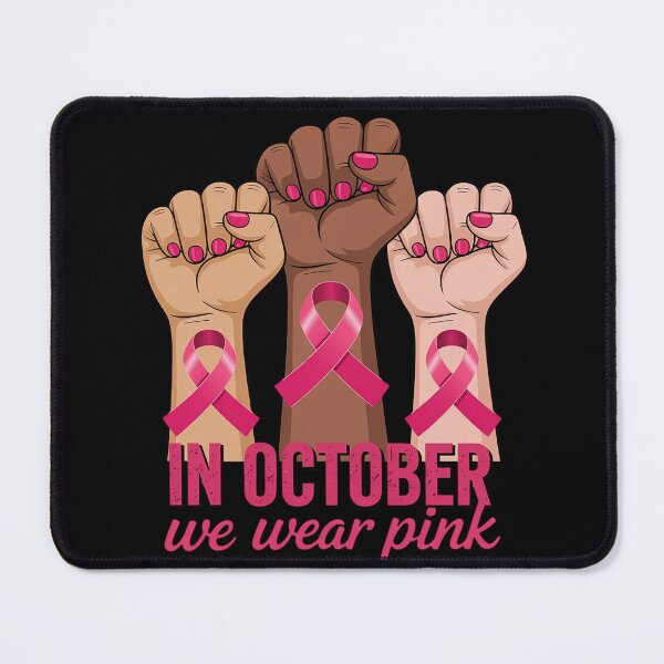 Item preview, in October We Wear Pink Raised Fists Breast Cancer Awareness designed and sold by Slwankol.