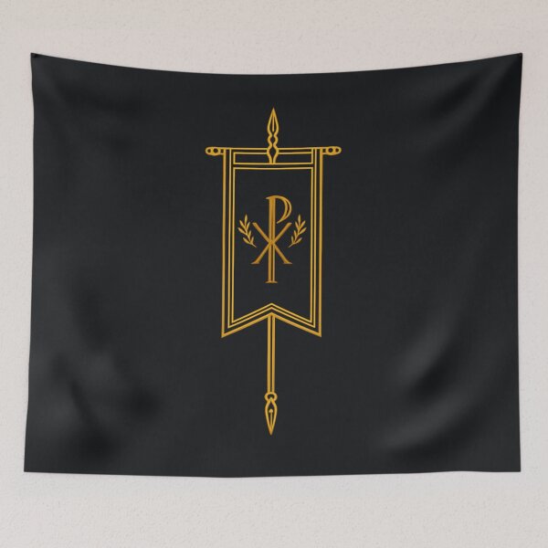 Item preview, Chi-Rho Vexillum — Minimal Roman Standard (Antique Gold) designed and sold by Sanctum Icons.