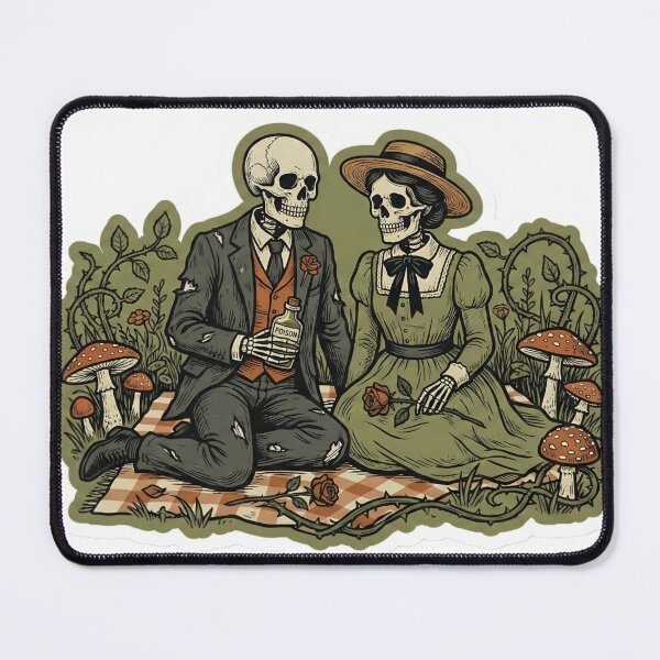 Item preview, Anti-Valentine Cottagegoth Skeleton Couple Picnic | Dark Cottagecore & Spooky Romantic Academia Aesthetic designed and sold by StickyGuys.