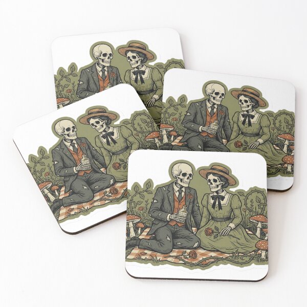 Item preview, Anti-Valentine Cottagegoth Skeleton Couple Picnic | Dark Cottagecore & Spooky Romantic Academia Aesthetic designed and sold by StickyGuys.