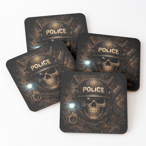 Item preview, SVT Police Skull | First Responder Law Enforcement Tribute Art designed and sold by SEVERTREND APPAREL .