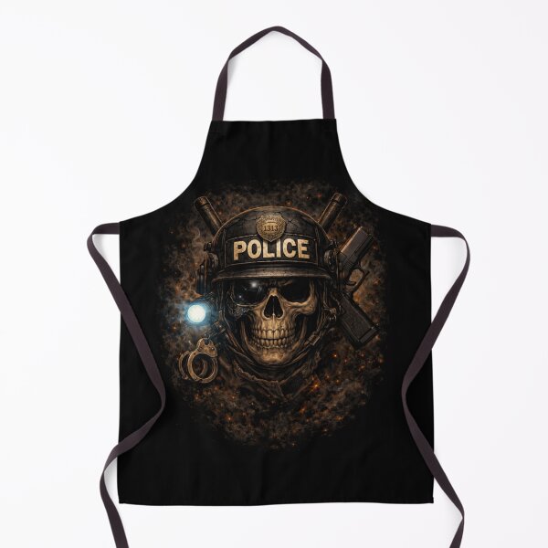 Item preview, SVT Police Skull | First Responder Law Enforcement Tribute Art designed and sold by SEVERTREND APPAREL .