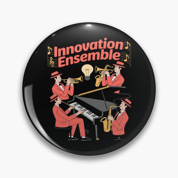 Item preview, Innovation Ensemble Burgundy Gold Jazz Band Print designed and sold by genkihikki.