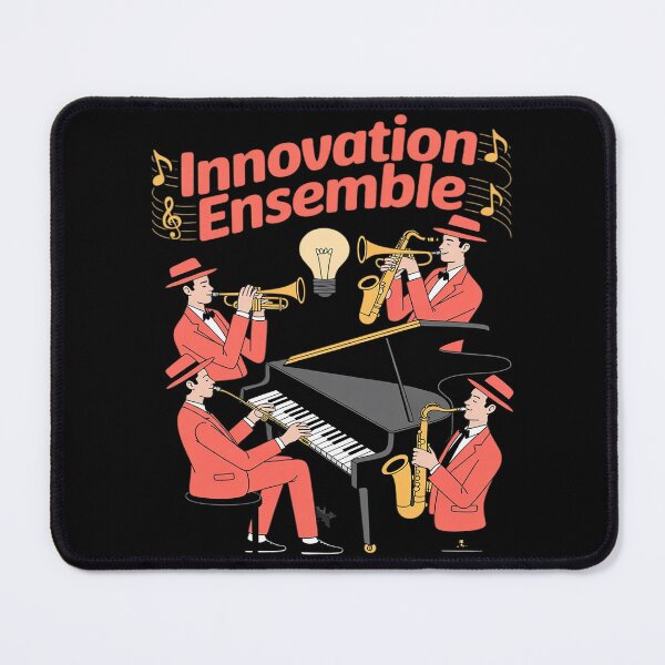 Item preview, Innovation Ensemble Burgundy Gold Jazz Band Print designed and sold by genkihikki.