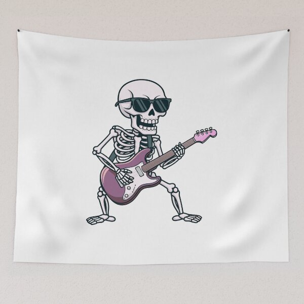 Item preview, Rock Guitar Skeleton Music Illustration designed and sold by Horrify.