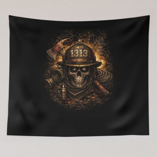 Item preview, SVT Fire Rescue 1313 Skull | First Responder Firefighter Tribute Art designed and sold by SEVERTREND APPAREL .