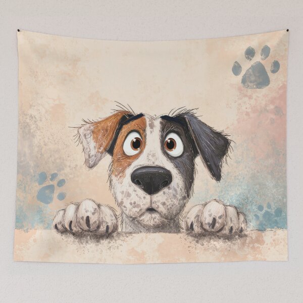 Item preview, Harrier Dog Peeking over Wall 01 designed and sold by Elisabeth Lucas.