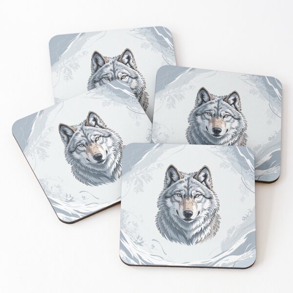 Item preview, Winter Wolf Portrait in Soft Nordic Tones designed and sold by SoftStyleStudio ⭐⭐⭐.