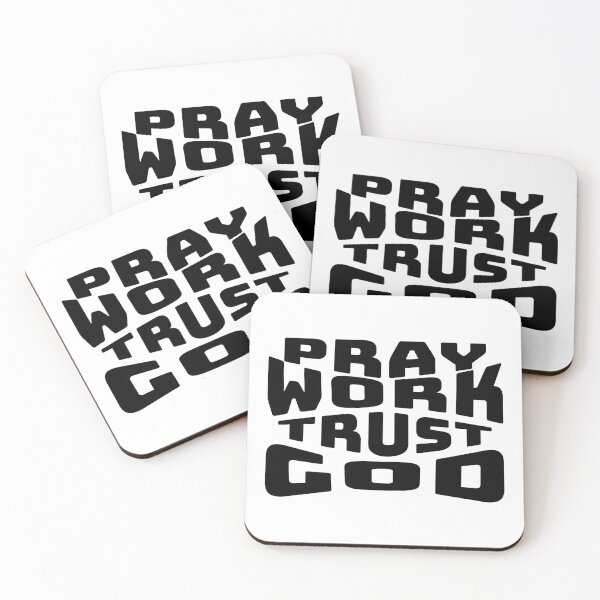 Item preview, Pray Work Trust God Christian Faith Discipline Typography designed and sold by FFPrints.