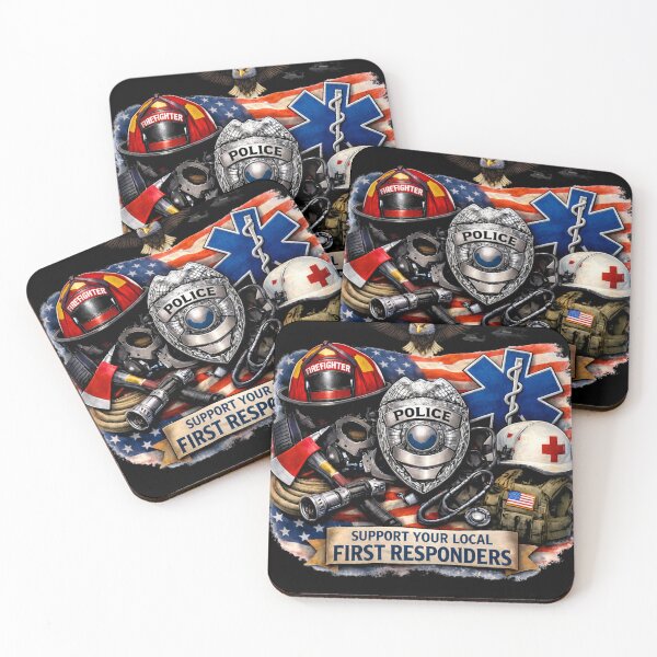 Item preview, SVT Support Your Local First Responders | Police Fire EMS Military Tribute Art designed and sold by SEVERTREND APPAREL .