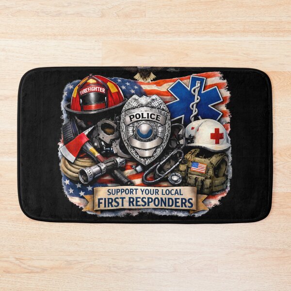 Item preview, SVT Support Your Local First Responders | Police Fire EMS Military Tribute Art designed and sold by SEVERTREND APPAREL .