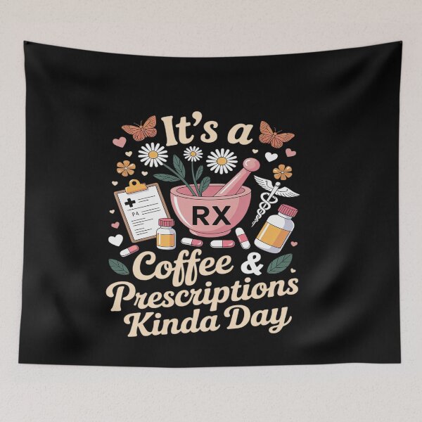 Item preview, It's A Coffee and Prescriptions Kinda Day Pharmacy Tech designed and sold by genkihikki.