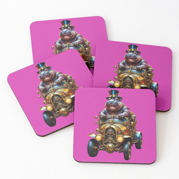 Item preview, Handsome Steampunk Hippo designed and sold by Whimsical Art by Angela.